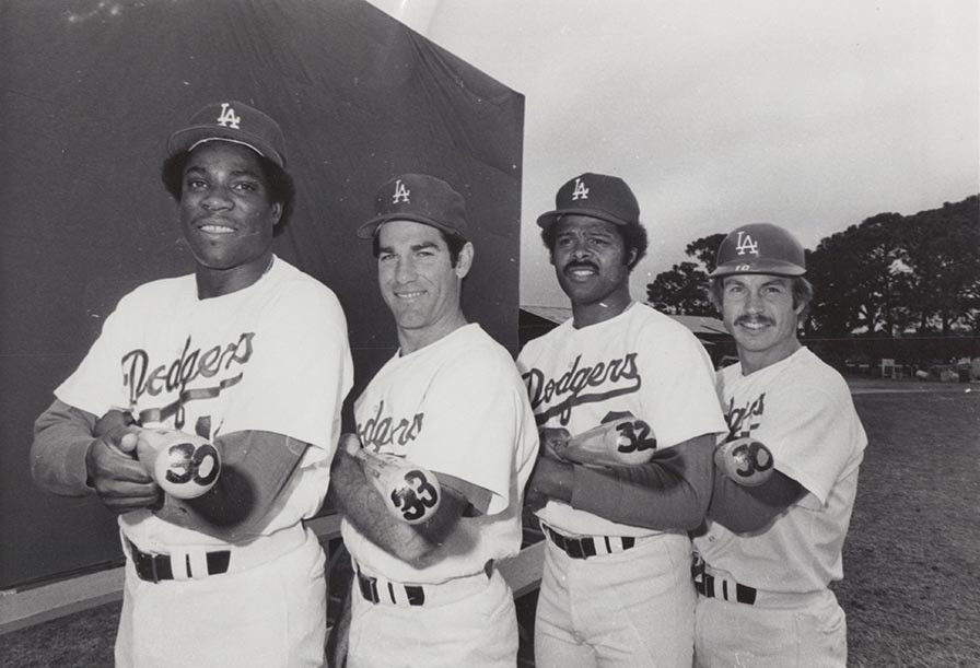 (L-R) Dusty Baker; Steve Garvey; Reggie Smith; Ron Cey.